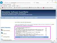 Newsletter Software SuperMailer und Jimdo - Zu kopierender HTML-Code fr die Newsletteran-/abmeldung